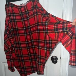 HEIMISH USA Red Black Asymmetrical A-Line Tunic